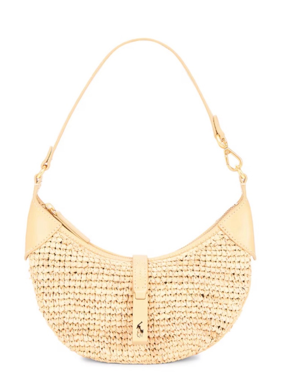 Raffia Leather Mini Shoulder Bag in Natural & Cashmere
Polo Ralph Lauren